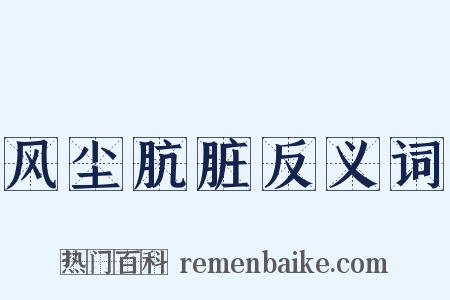 风尘肮脏反义词是什么意思的图片